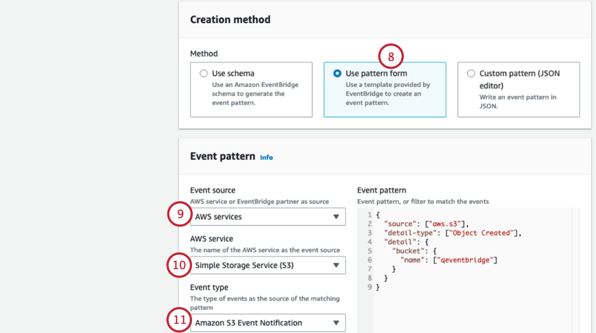 configurando el patrón de evento