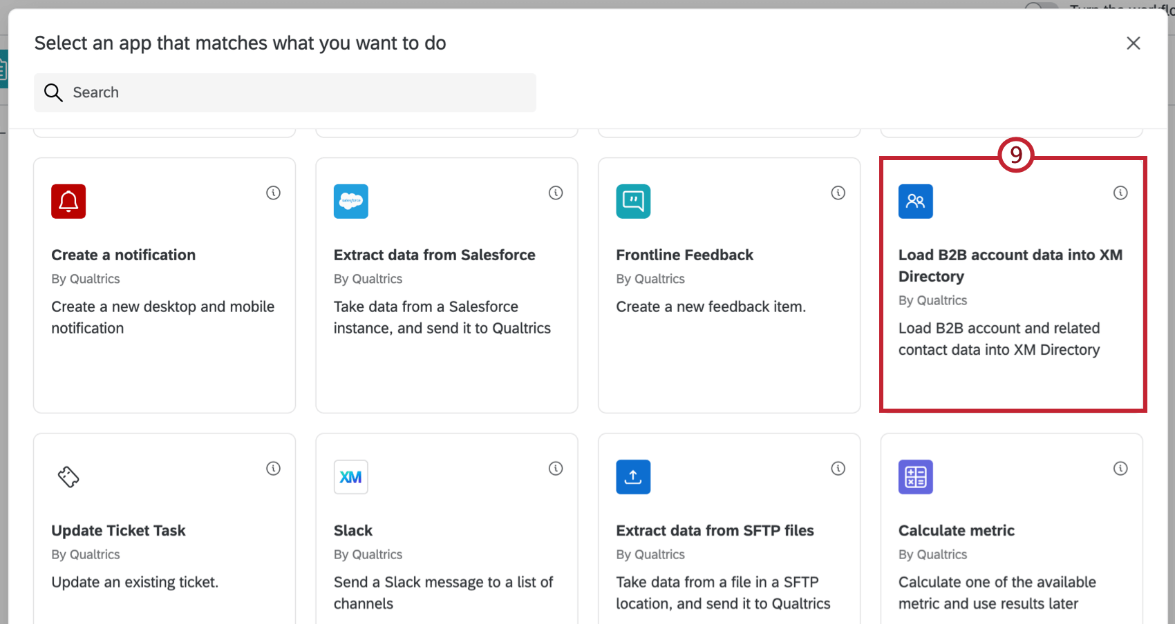 selezionare lattività di caricamento dei dati dellaccount b2b nella directory xm