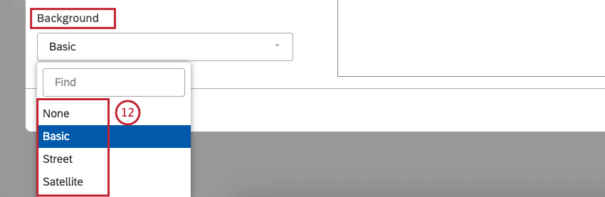 Wählen Sie eine Option für den Hintergrund der Karte aus.
