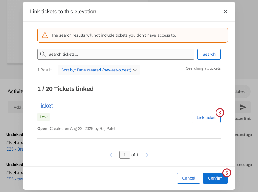 opzioni aggiuntive per la creazione di un ticket