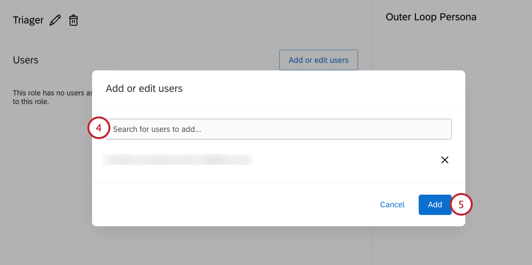 searching for a user to add