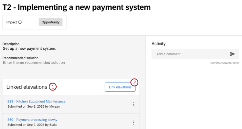 verknüpfte Erhebungen Abschnitt einer Designvorlage