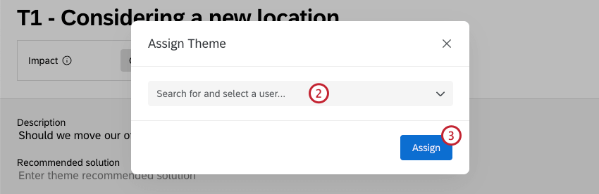 dropdown to select users and the assign button