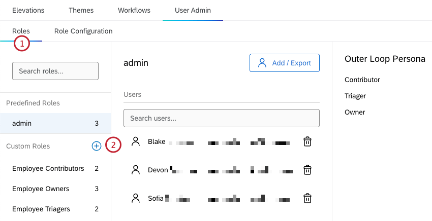 roles tab and button to add a role