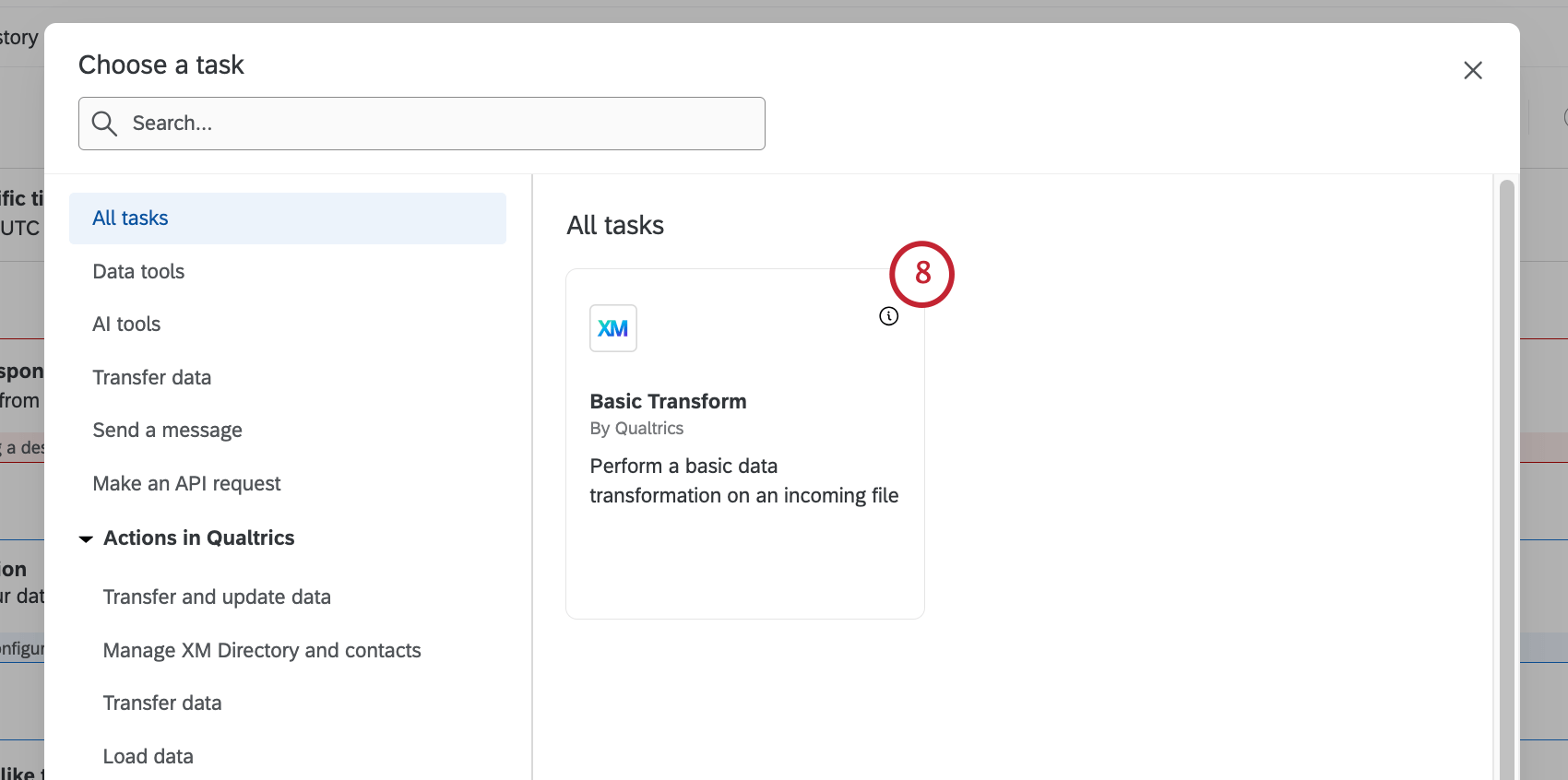 Basic Transform task from the task creator