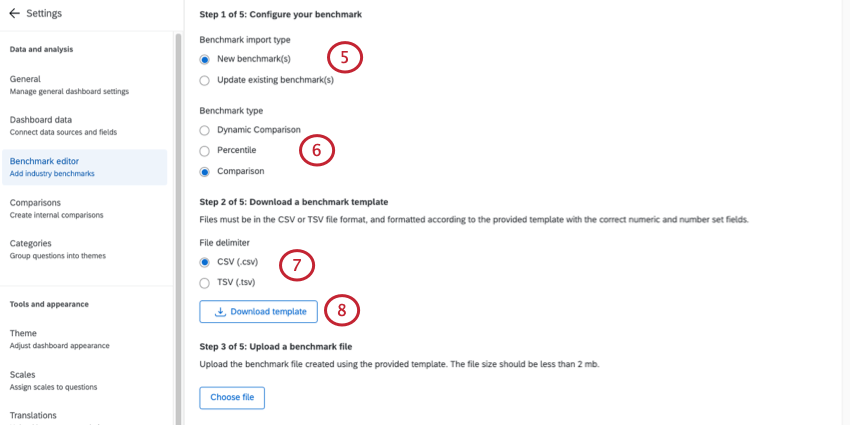 Configurar un punto de referencia importado