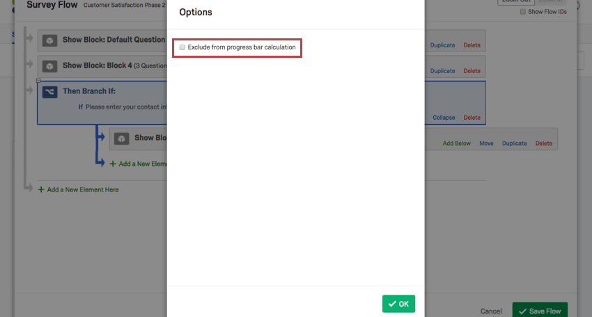 Eine Option mit der Aufschrift „Aus Fortschrittsbalkenberechnung ausschließen“