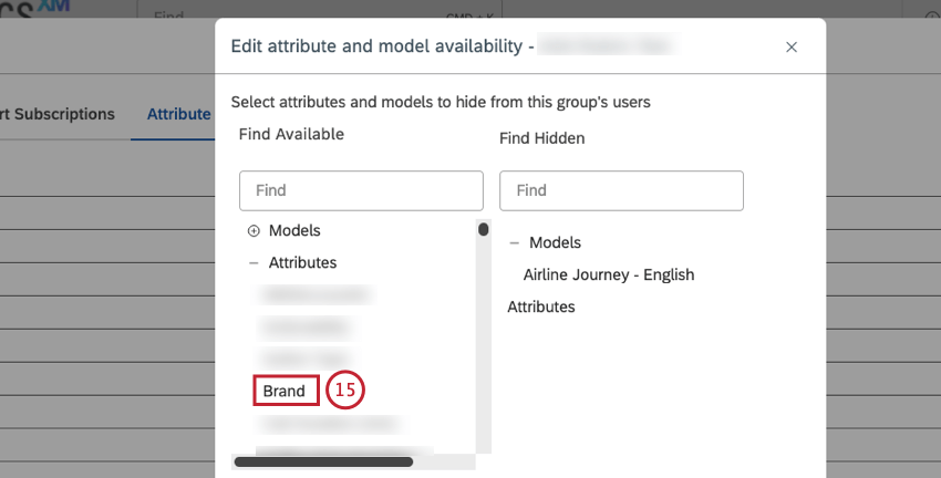 Click the name of the attribute you wish to hide.