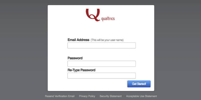 Text boxes to enter email address and password