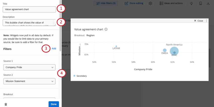 setting up a bubble chart widget