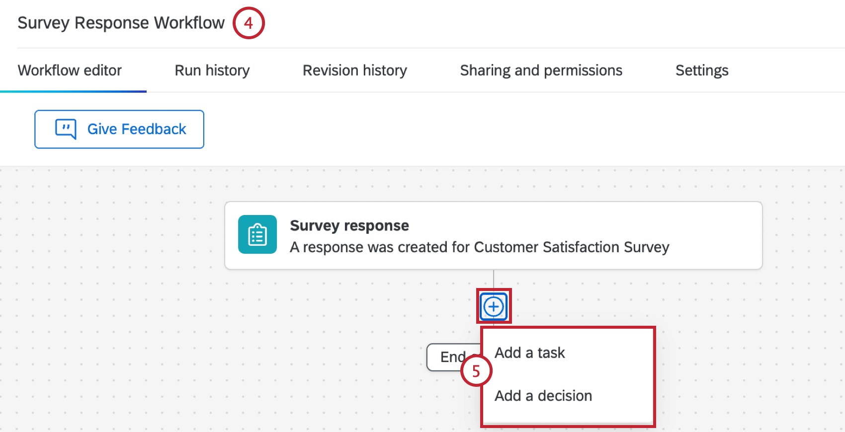 renomear o fluxo de trabalho e adicionar condições/tarefas