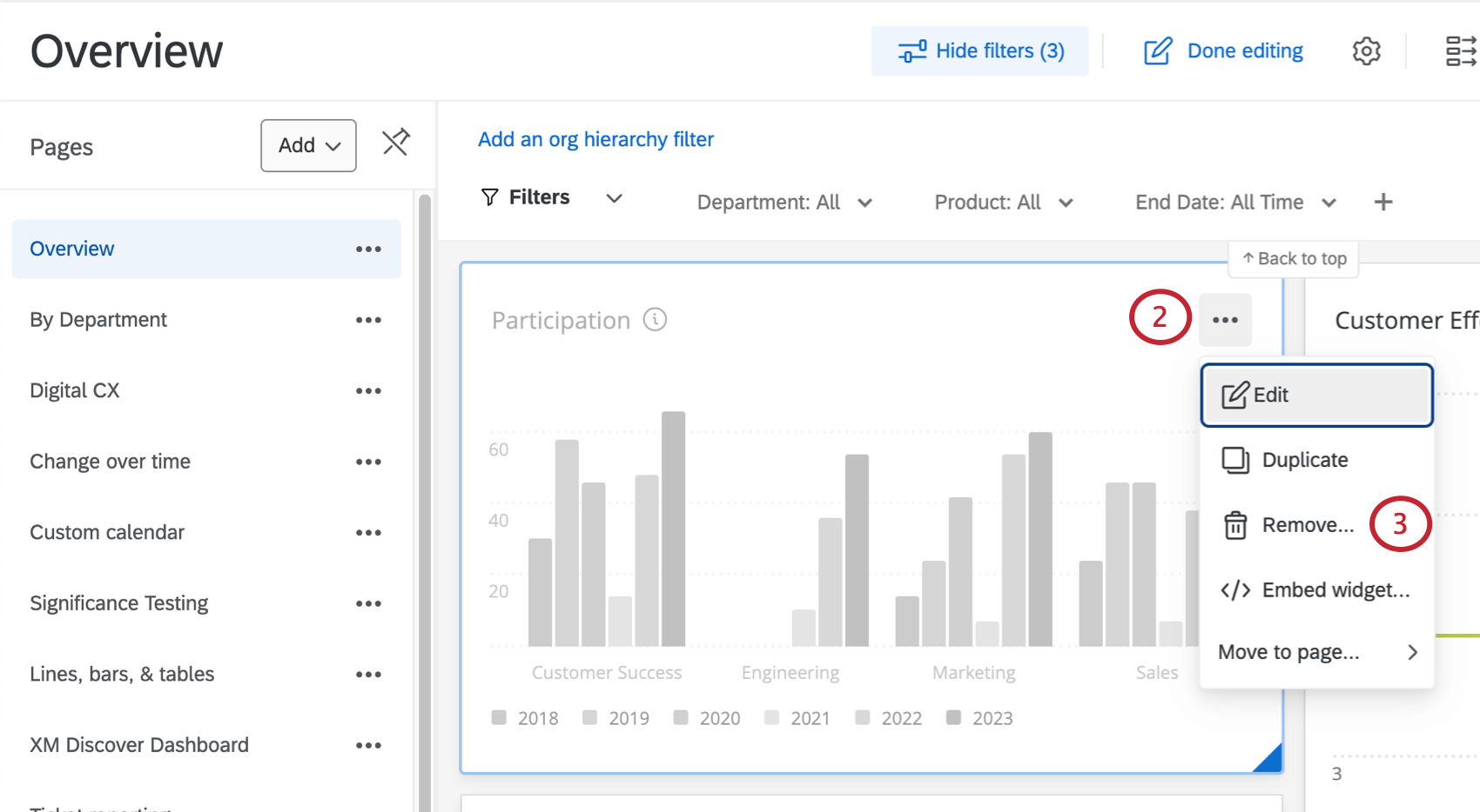 Eliminar opción en un widget