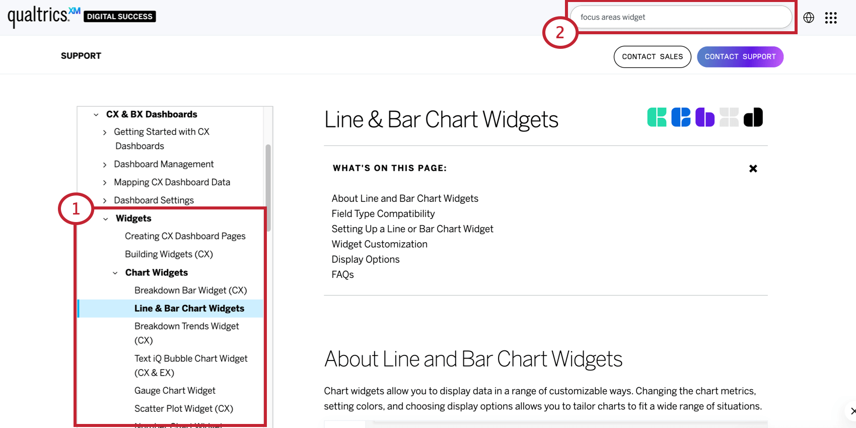 Navigare nelle pagine di supporto utilizzando il menu e la barra di ricerca