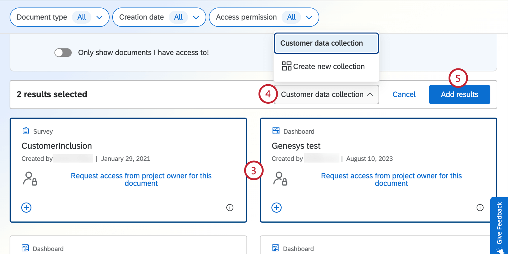 escolher itens e adicioná-los a uma coleção