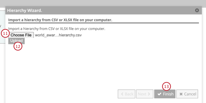 uploading the hierarchy file