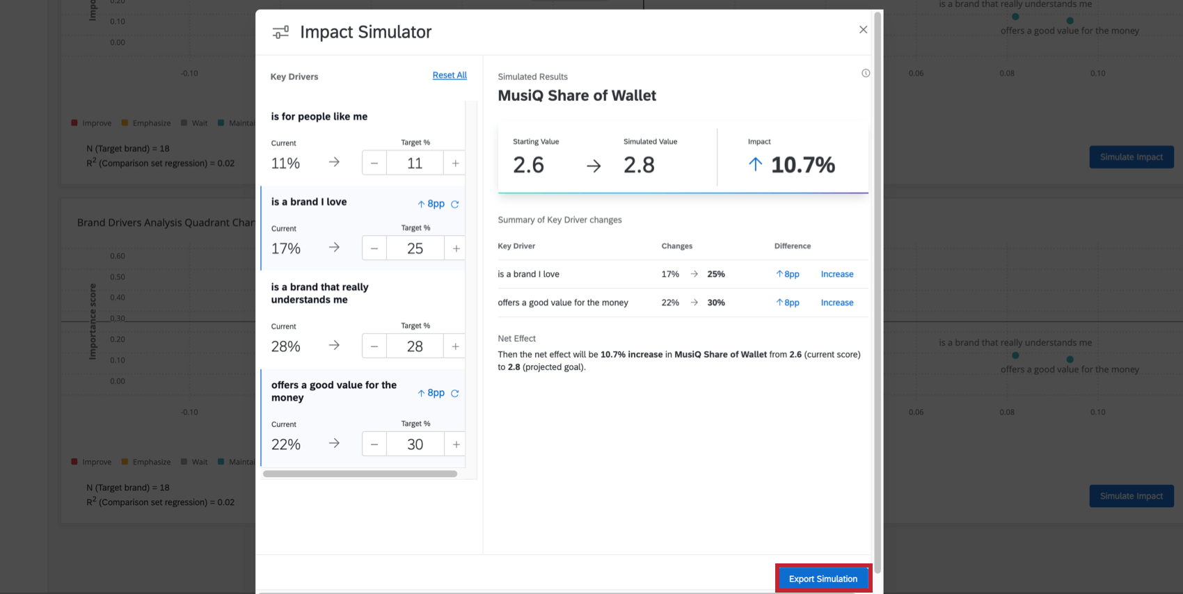 Imagen del botón de exportación de simulación en la parte inferior derecha de la ventana de simulación
