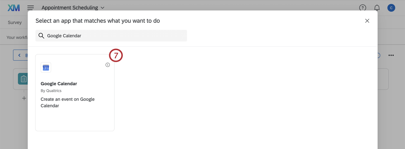 choisir la tâche du calendrier google