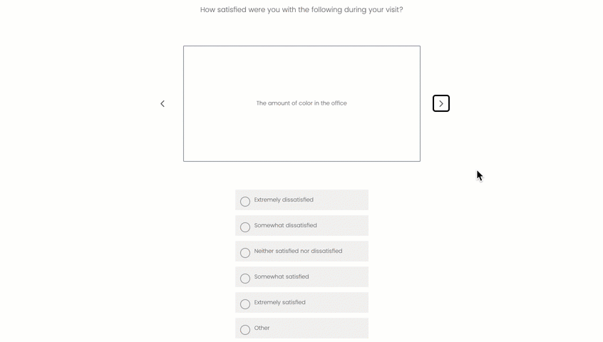 As you click statements, the question at the top of the scale automatically changes
