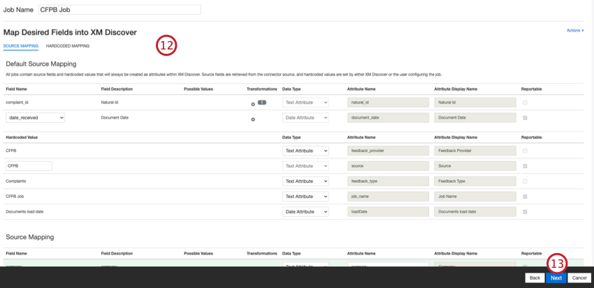 Revisión del mapeo de campos