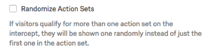 Randomize Action Sets option