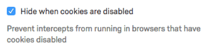 Opzione Nascondi quando i cookie sono disabilitati