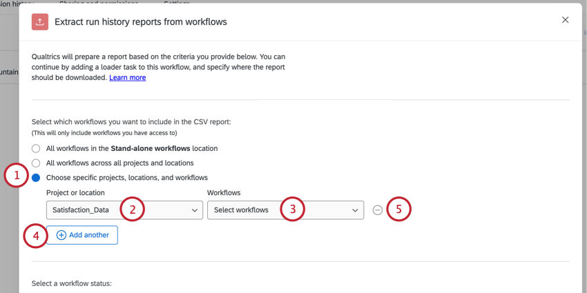 choosing the workflows to include