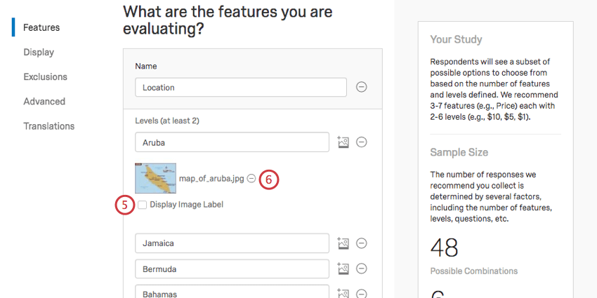 Unter Aruba gibt es jetzt eine winzige Karte von Aruba. weiter befindet sich eine Nae, der Name von aruba .JPEG. Darunter ist die Option, den Namen anzuzeigen.