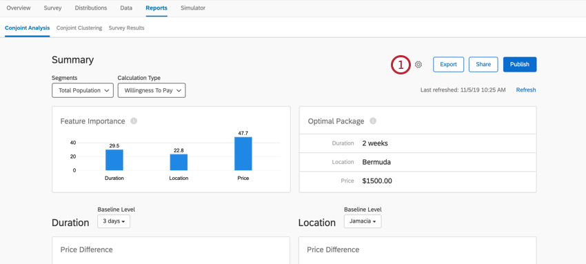 the recode button in a conjoint report