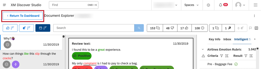Fare clic su Torna al Dashboard