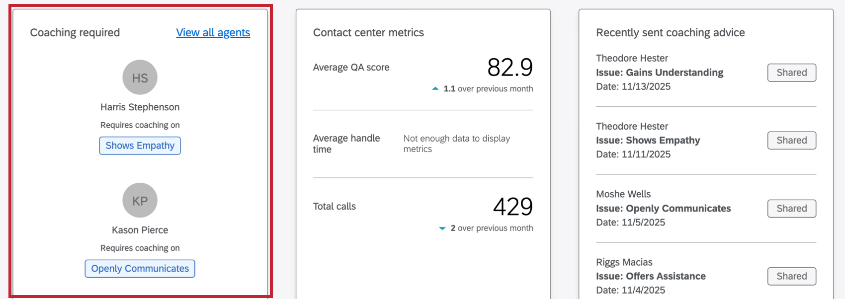 Se ha resaltado el widget de entrenamiento requerido