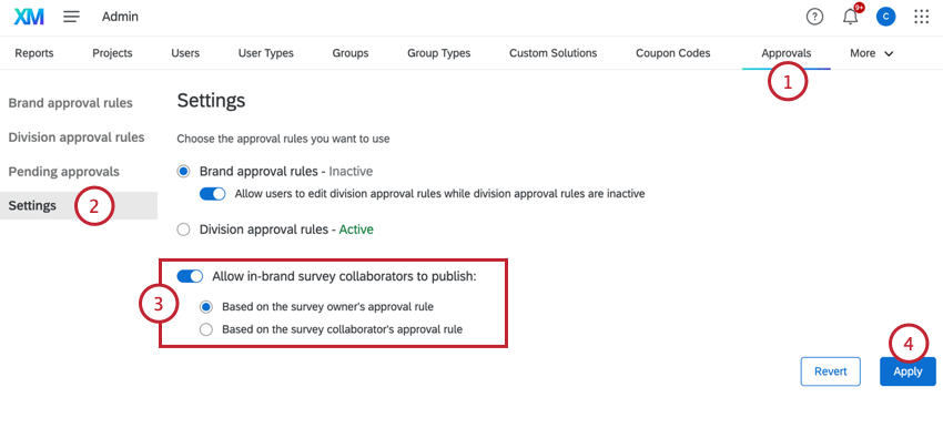 navigating to the settings section to choose the collaborator approval settings