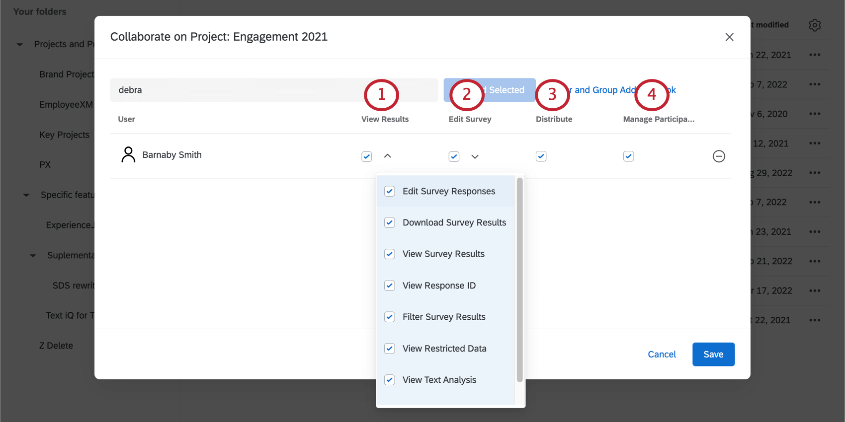 the four different permission categories