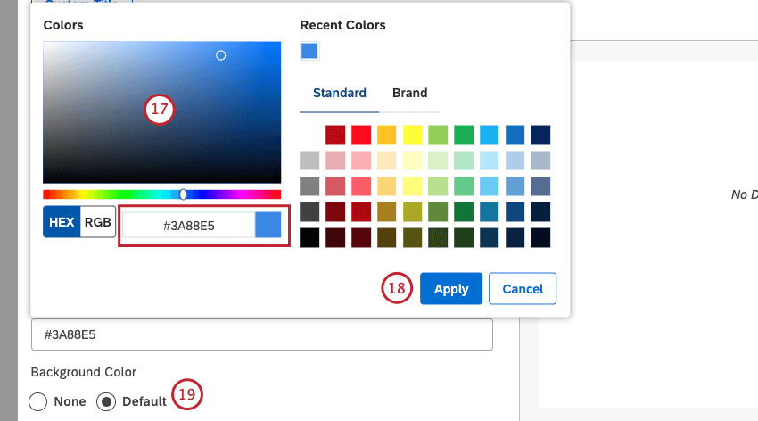 Scegliere un solo colore per la casella di ricerca e per i risultati della ricerca, selezionando il colore dal selezionatore di colori.