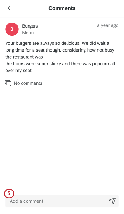 Champ de commentaires en bas de page