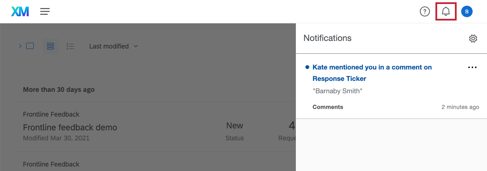 Image dune notification indiquant que quelquun vous a mentionné dans un commentaire