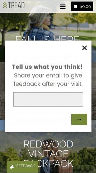 Destinazione incorporata su uno schermo mobile