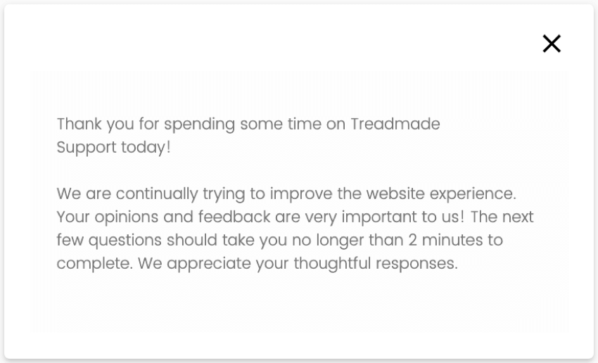 Fenêtre qui dit Merci davoir consacré du temps à notre enquête aujourdhui ! et qui intègre une enquête