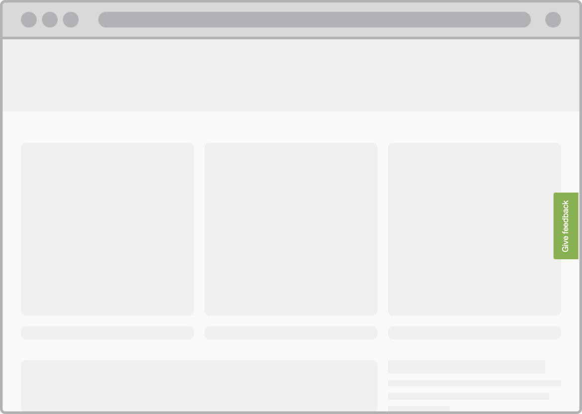 Botão verde de feedback na lateral da página