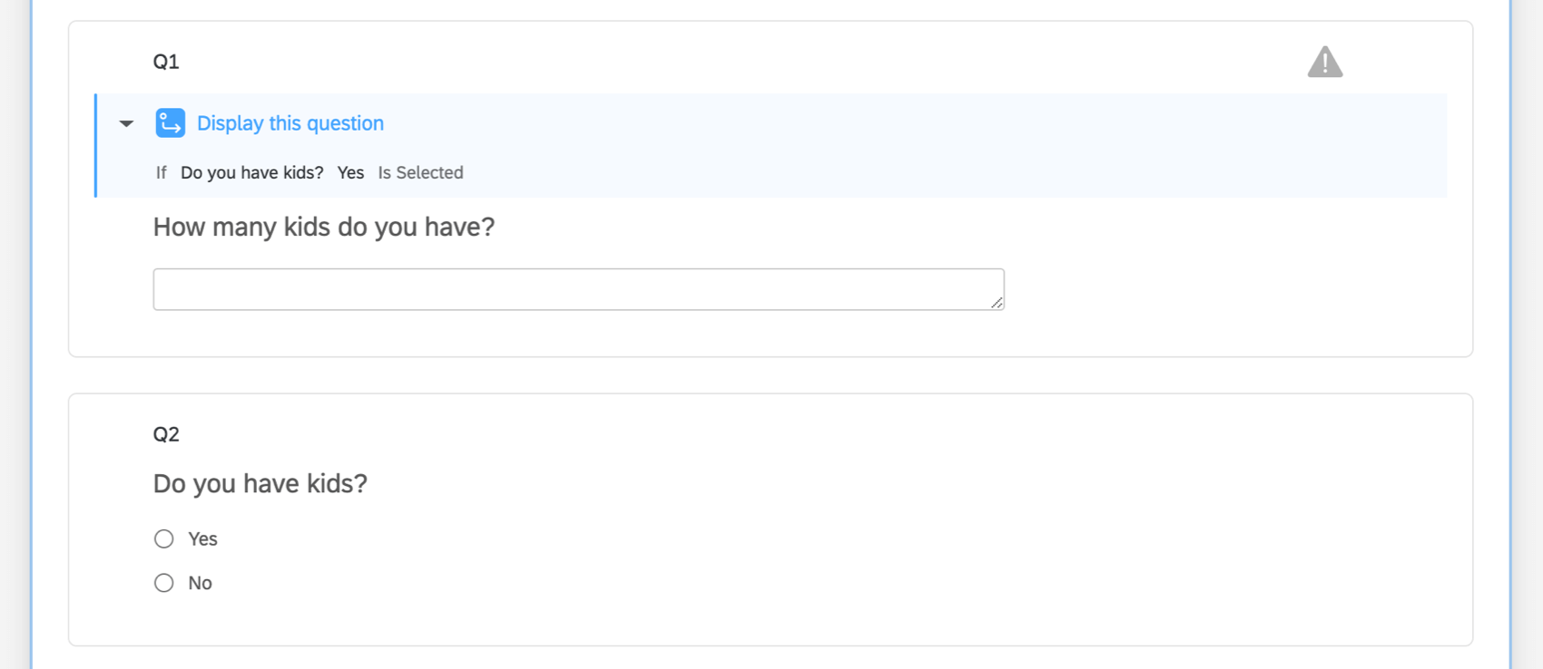 Order of questions for display logic