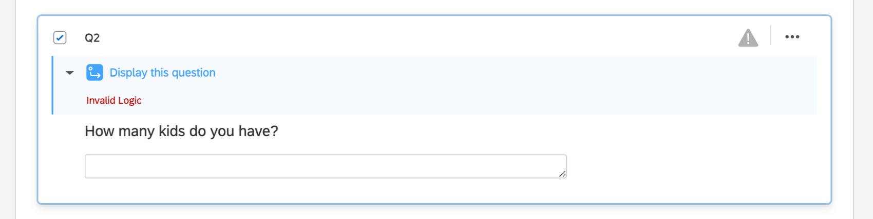 Ungültige Logik-Fehlermeldung