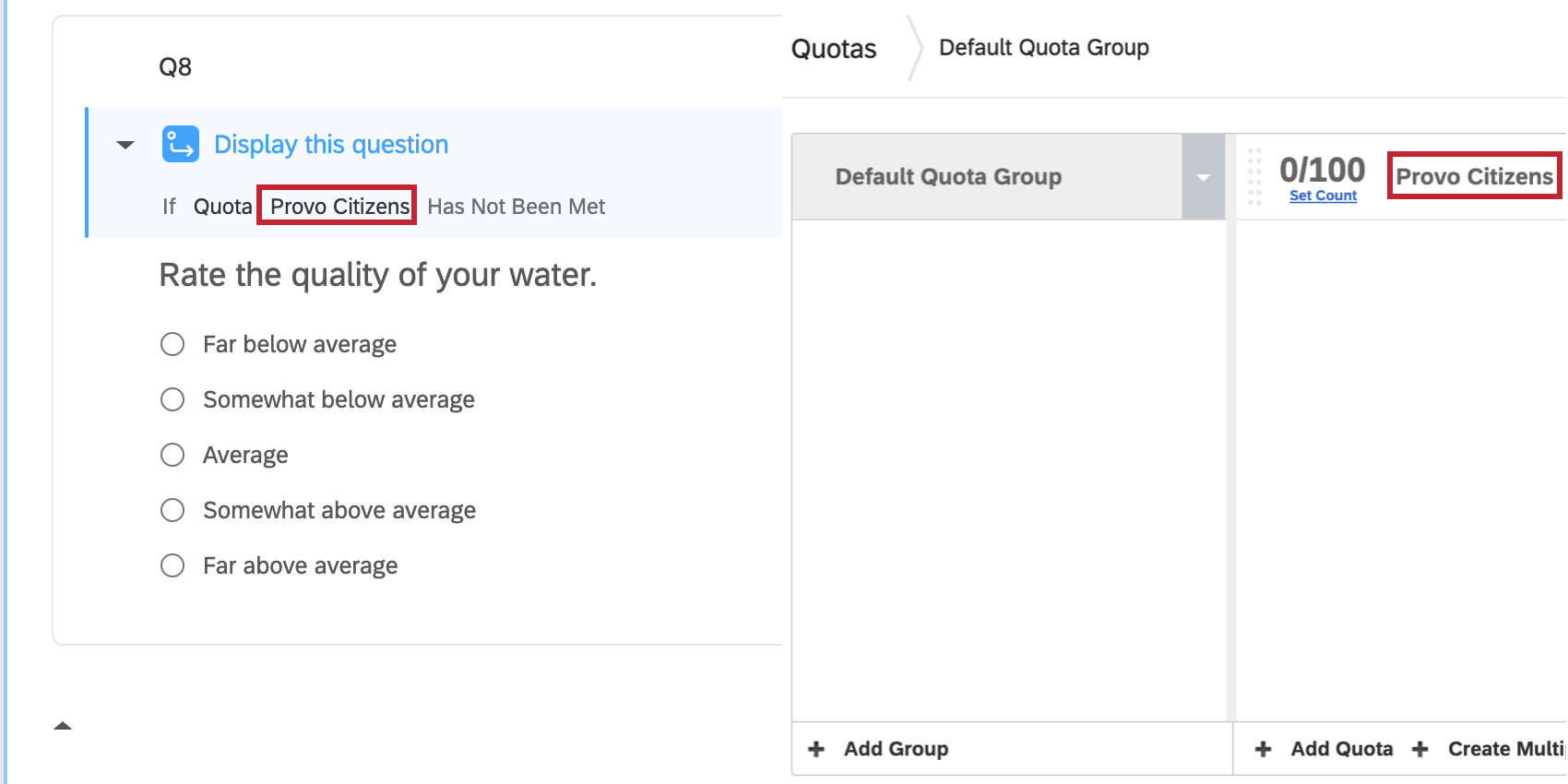 Quota being used in logic