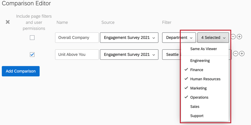 choosing values for a filter