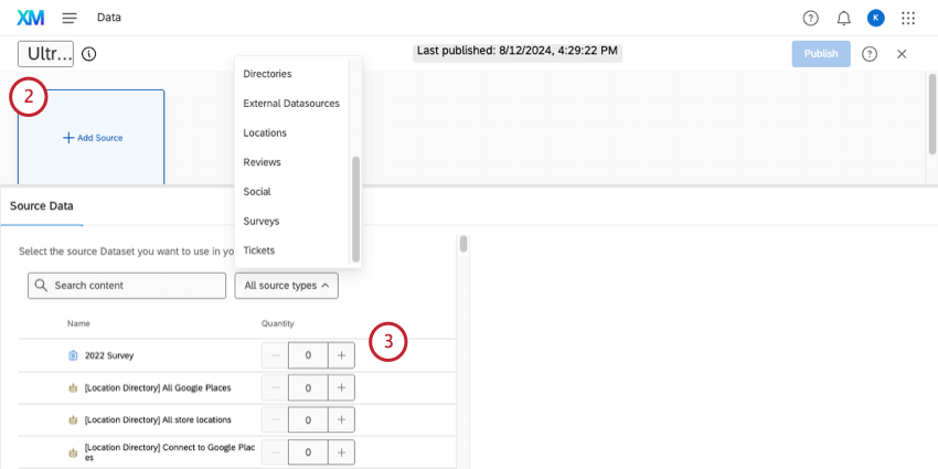adding sources to a dataset