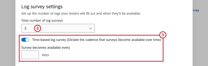 additional options for log surveys