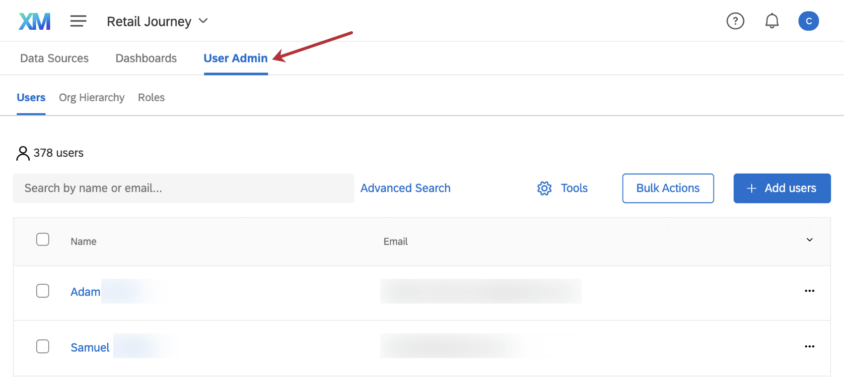 Guia User Admin do projeto dashboard