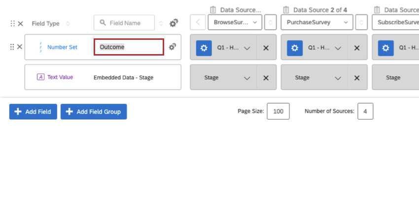 Umbenennung des Feldes Ergebnis