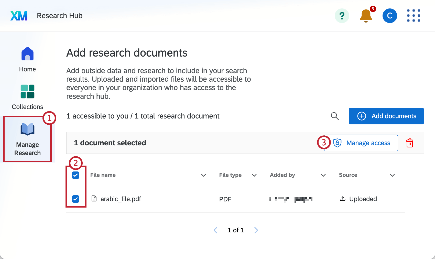 managing access to a document