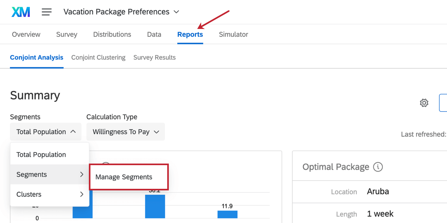 Liste déroulante de la population totale sous les rapports