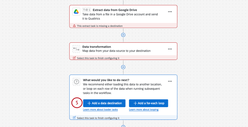 Hinzufügen einer im Workflow-Editor hervorgehobenen Schaltfläche für das Datenziel