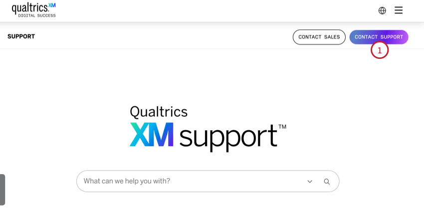 サポートサイトの連絡先をクリックする。